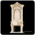 indoor white natural stone hand carved marble fireplace